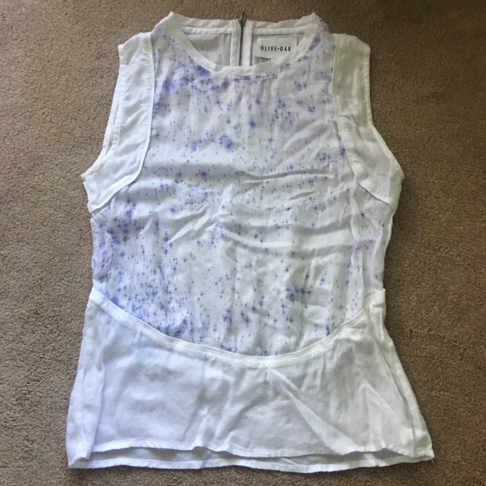 Olive and Oak Zip Back Splatter Tank